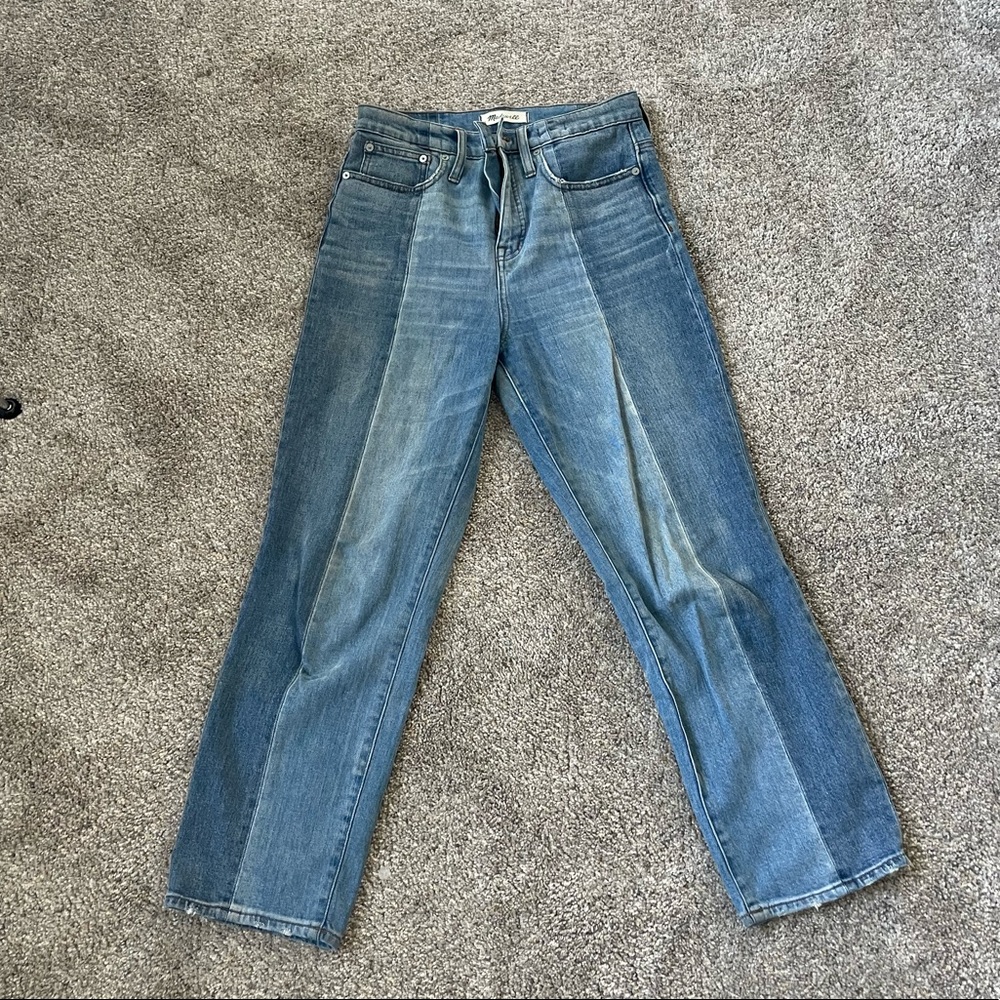 two-toned straight leg jeans!